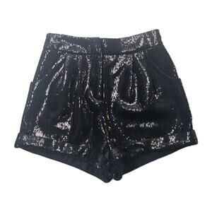 Maje Black Sequin Pleated Womens Shorts EU size 38 (4)